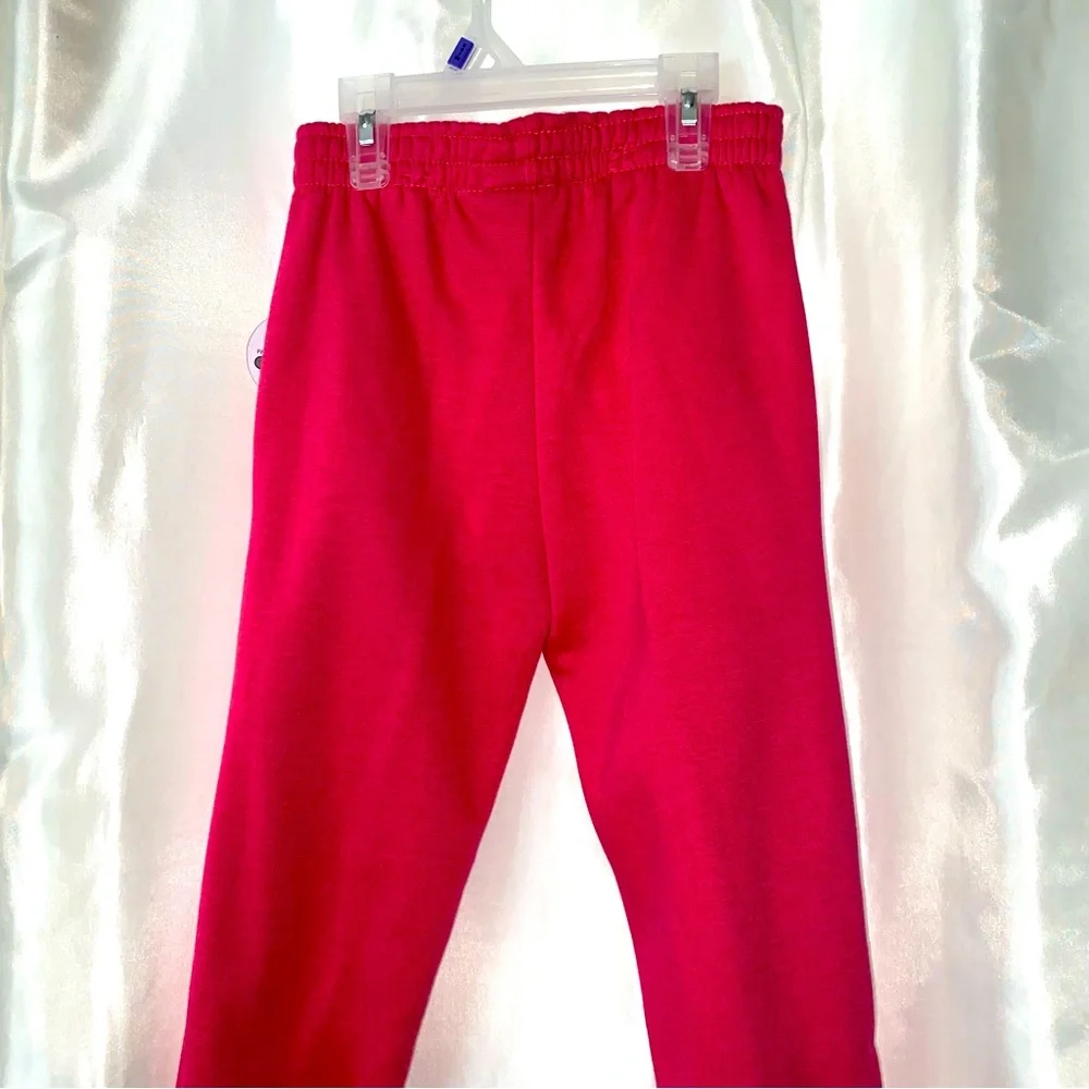 NWT Girls Pink Super Soft & Warm Sweatpants, Just Like Hanes, Cuffed, 2 Pockets - Picture 6 of 8